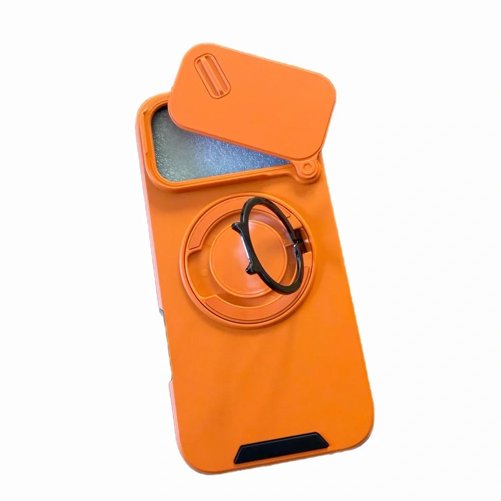 Orange Phone Case with Ring Holder IPhone 17 Pro Max